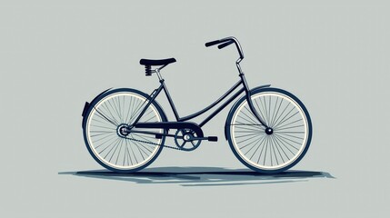 Fototapeta premium Classic Bicycle Illustration with Simple Design and Soft Colors