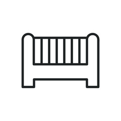 Baby bed line icons. Editable stroke and Perfect pixel on transparent background
