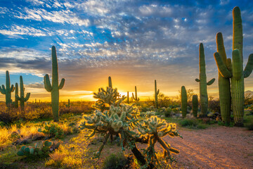 cactus at sunset © Hamdan