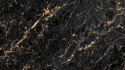 Black Marble Texture with Gold Veins for Elegant Background Design