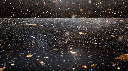 Fototapeta premium Abstract cosmic space with shimmering dust and golden particles