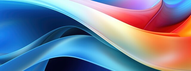 Fototapeta premium Abstract Colorful Waves: A Symphony of Blue, Red, and Orange Hues