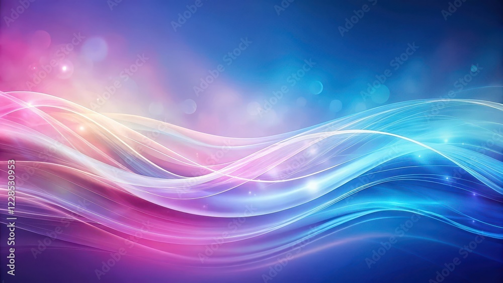 Wall mural abstract flowing waves of light and color a serene digital background featuring soft hues and glowin