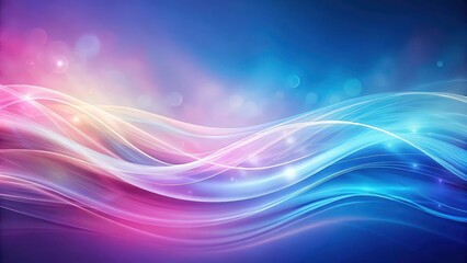 Abstract Flowing Waves of Light and Color A Serene Digital Background Featuring Soft Hues and Glowing Particles