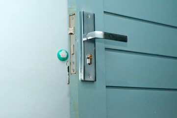doorknob on a wooden door