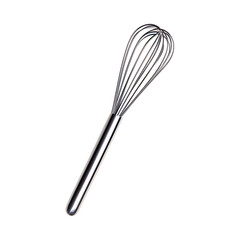 Modern Stainless Steel Whisk Isolated on Transparent Background