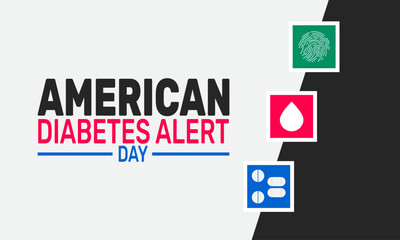  National American Diabetes Association Alert Day. March 31. This holiday-themed design is perfect for backgrounds, banners, greeting cards, posters, and social media posts. Vector illustration.
