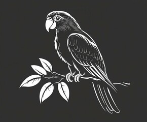 Fototapeta premium Kakapo Vector Illustration Showcasing Unique Features in Minimalistic Design. Generative AI