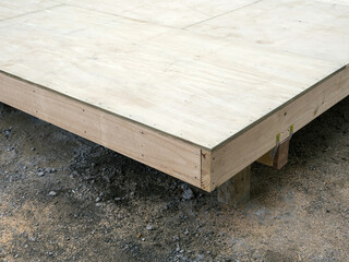 Wooden Floor Structure for Deck or House Foundation Plywood Subfloor Installation