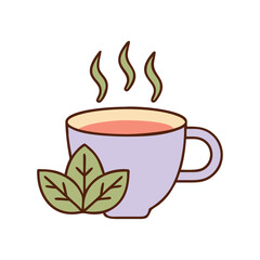 Herbal tea cup wellness beverage icon