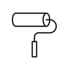 Paint roller line icons. Editable stroke and Perfect pixel on transparent background