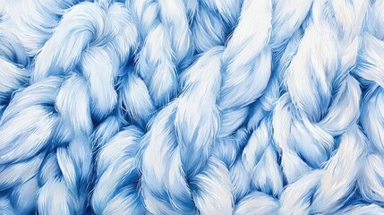 Obraz premium Soft Blue Textured Yarn in Thick Braids for Cozy Warmth