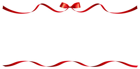Elegant Red Ribbon Frame with Bow - Decorative Border Design
