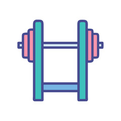 Barbell gym strength training fitness equipment icon