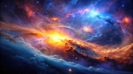 A Celestial Tapestry of Vivid Nebulae and Radiant Star Clusters, Woven with Cosmic Dust and Glowing Gases in a Symphony of Color and Light