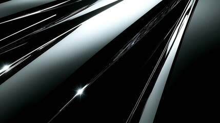 Abstract Black And White Shiny Metallic Stripes