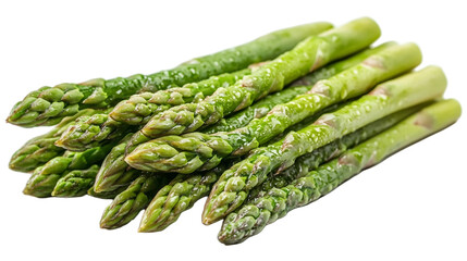 Fresh green asparagus isolated on white background. Suitable for marketing or business purposes. PNG file