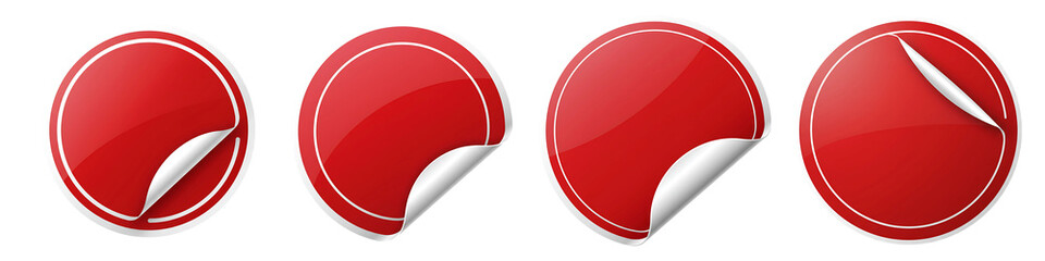 Red Round Sticker with Peeling Effect &ndash; Transparent Background PNG
