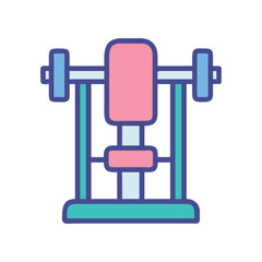 Leg press gym fitness strength training machine icon