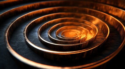 Golden Spiral Abstract Art Concentric Rings Design