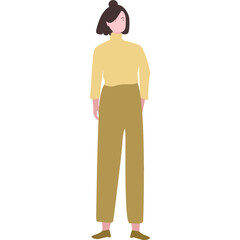 flat illustration woman of college students with casual style