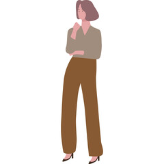 flat illustration woman of college students with casual style