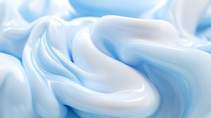 Obraz premium Abstract swirling light blue and white cream texture