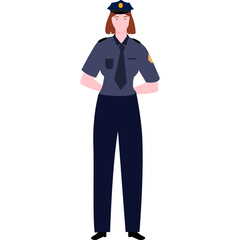 flat illustration character policewoman