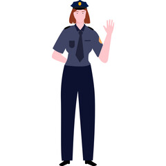 flat illustration character policewoman
