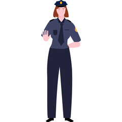 flat illustration character policewoman stopping