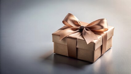 Obraz premium A luxuriously wrapped gift box with a delicate satin ribbon bow, perfect for a special occasion