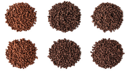 Chopped Chocolates in Piles on White Generative AI