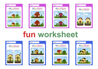 Fun kids worksheets for kindergarten or preschool. Children can recognize colors, learn tracing, counting, and writing