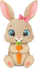 Fototapeta premium easter bunny with easter eggs