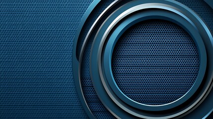 Abstract Blue Circular Design with Textured Background
