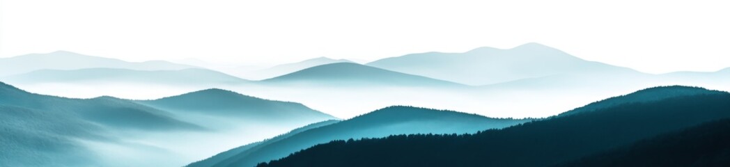 Obraz premium Misty mountain range landscape, serene background, nature travel