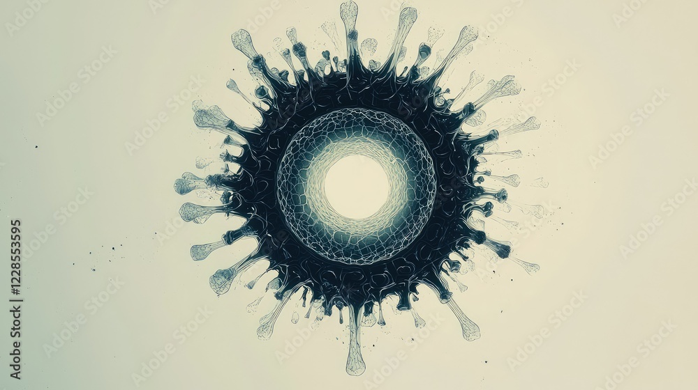 Poster abstract biological structure with intricate patterns and textures