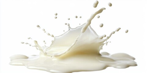Milk splash, white background, creamy texture, food advertising (1)