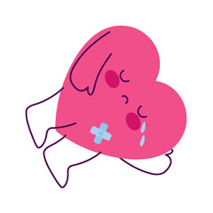 Crying Heart with Sad Expression Illustration
