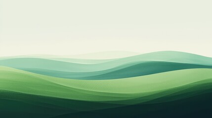 Serene Abstract Landscape with Gentle Green Hills and Soft Tones