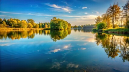 Fototapeta premium Eine sanfte Helligkeit auf einem stillen See , Schatten, Wasser