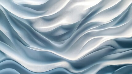 Obraz premium Soft Flowing Waves of Light Blue Fabric Texture Background Design