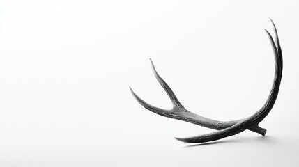 Obraz premium Black Antler Isolated on White Background Perfect for Minimalist Art