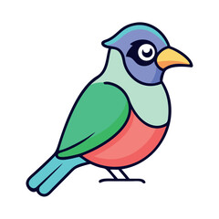 Obraz premium Exotic green songbird perched tropical avian icon