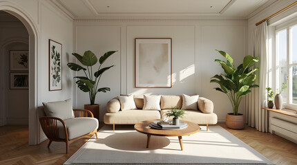 Classic Beige and Cream Living Room
