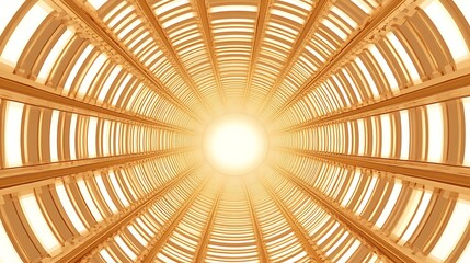 Golden Arched Tunnel Leading Towards Light