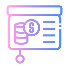 stock market Line Gradient Icon