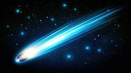 Obraz premium Brilliant Comet in the Night Sky