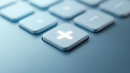 Close-up of Virtual Keyboard with Digital Asterisk Icon Button