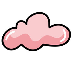 Pink cloud hand drawn vector